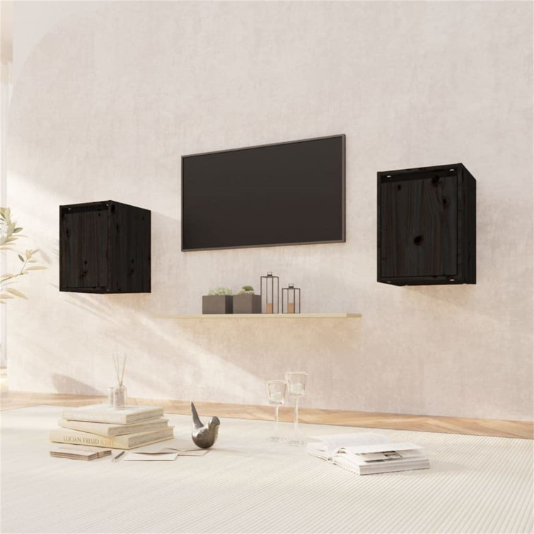 House of Hampton Floating Black TV Wall For Home